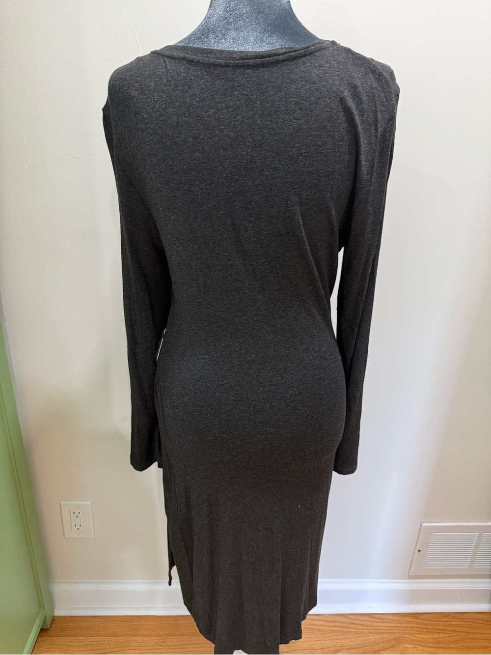 Esprit Charcoal Wrap-Style Long-Sleeve Dress - Picture 8 of 12
